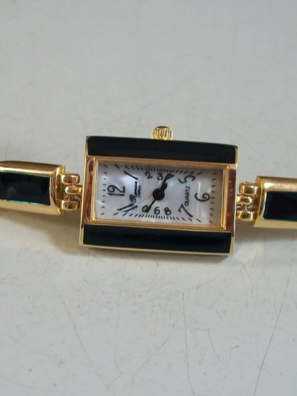 Women's bluish black with gold finish fashion dress up watch